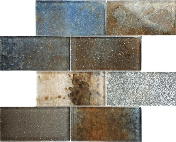 Metallic Oxide 3x6 Glass Mosaic - EACH