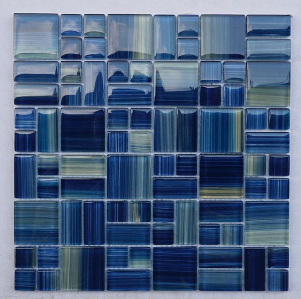 Pure Azure Puzzle Glass Mosaic - EACH