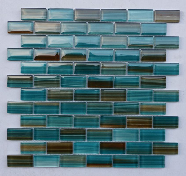 Pure Aqua 1x2 Glass Mosaic - EACH