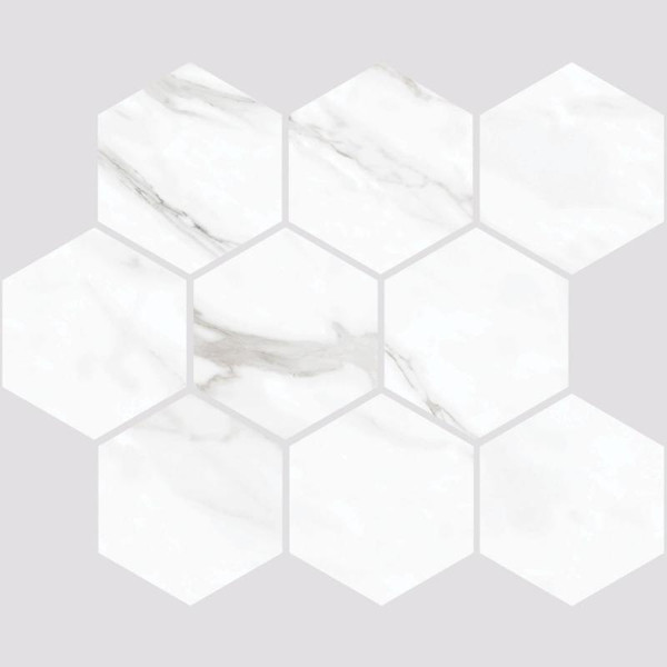 Carenza Bianca Matte 4" Hexagon Mosaic 11-3/4x11-3/4" - EACH