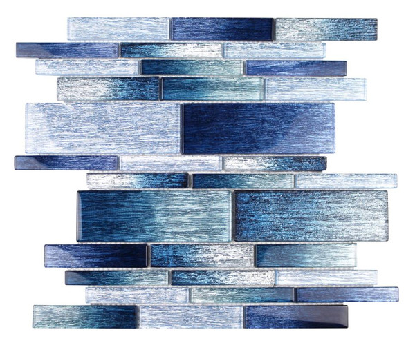 Casino Rio Random Linear Glass Mosaic 12x12 - EACH