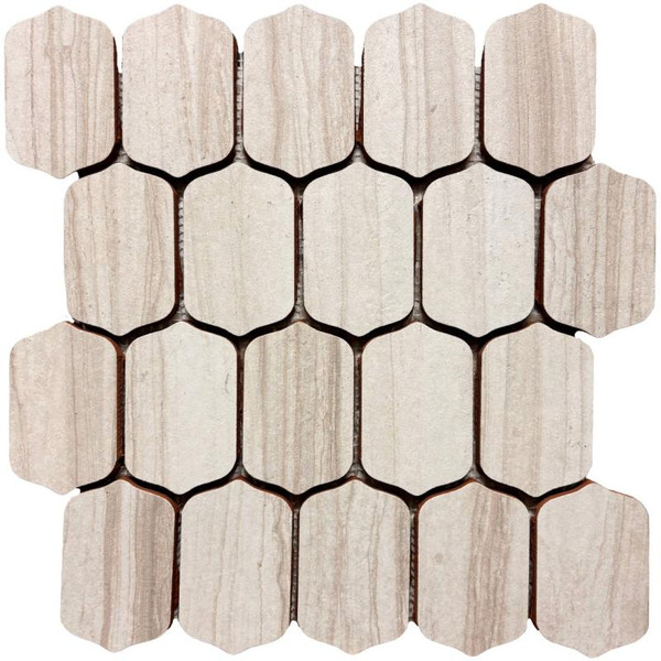 Burano Bianco Valetta Picket Mosaic 12x13 - EACH