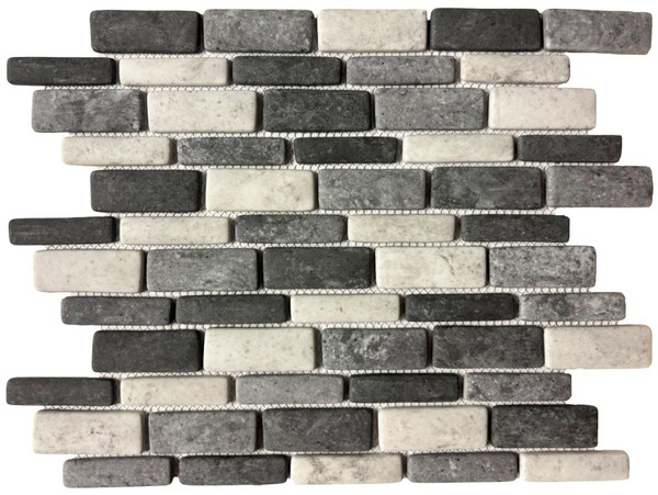 Charcoal Mix Linear Glass Mosaic 12x12 - EACH