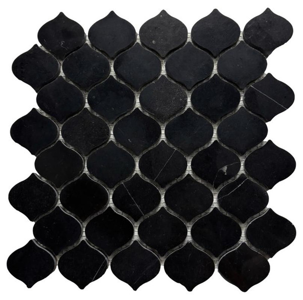 Black Marble Teardrop Mosaic 11x11 - EACH