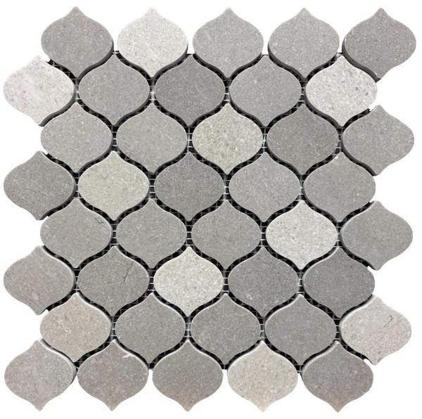 Grey Marble Teardrop Mosaic 11x11 - EACH