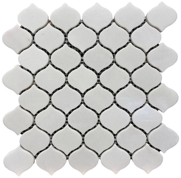 White Marble Teardrop Mosaic 11x11 - EACH