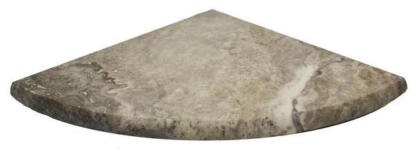 Corner Shelf Silver Travertine 9" radius - EACH