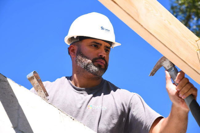 Javy Garcia from the Tile Outlets of America Tampa store participated in a Habitat for Humanity project