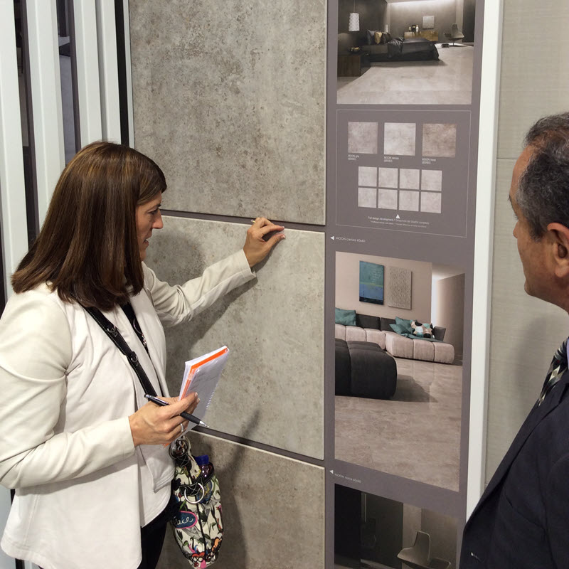 Kate learning about new tile products