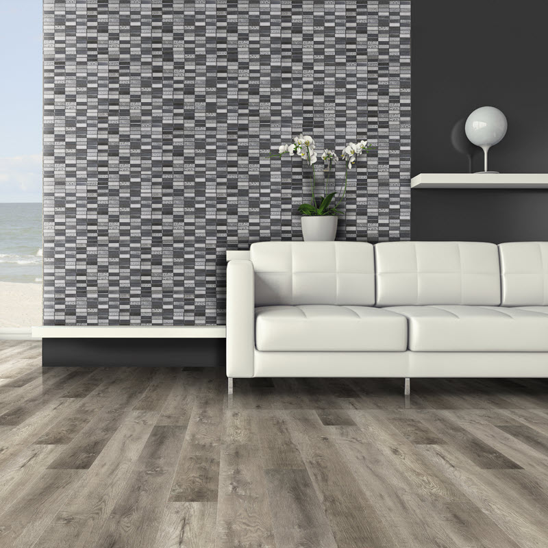 Black and white tile splash